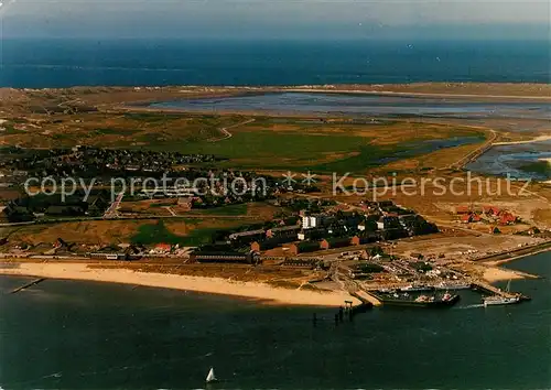 AK / Ansichtskarte List Sylt Fliegeraufnahme mit Hafen und Ort Kat. List