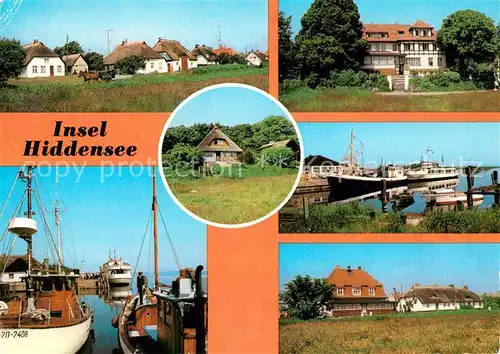 Insel Hiddensee Vitte Fischerhaeuser Hafen HOG Norderende Kloster Fischerhaeuser Hafen HOG Dornbusch Kat. Insel Hiddensee
