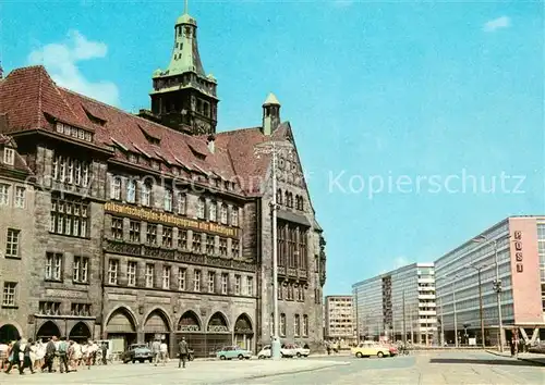 Karl Marx Stadt Markt mit Rathaus Kat. Chemnitz