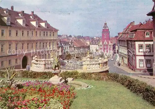 Gotha Thueringen Wasserkunst Hauptmarkt und Rathaus Kat. Gotha