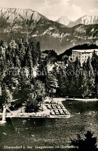 Oberaudorf Luegsteinsee mit Grabenburg Alpenpanorama Kat. Oberaudorf