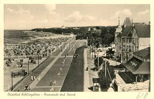 Kuehlungsborn Ostseebad Promenade und Strand Kat. Kuehlungsborn