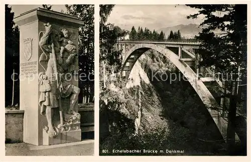 Echelsbach Echelsbacher Bruecke mit Denkmal Kat. Bad Bayersoien