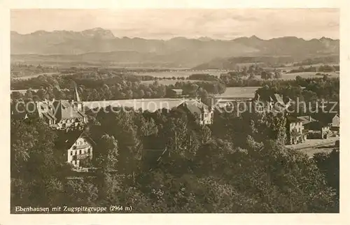 Ebenhausen Isartal Landschaftspanorama mit Zugspitzgruppe Kat. Schaeftlarn