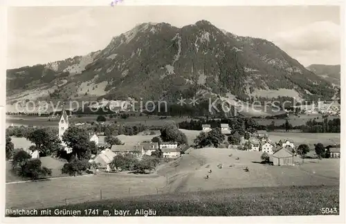 Blaichach Allgaeu Landschaftspanorama mit Gruenten Allgaeuer Alpen Kat. Blaichach