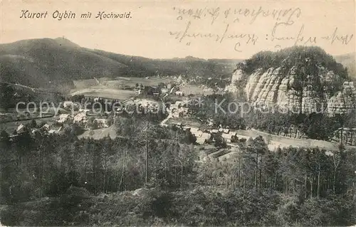 Oybin Landschaftspanorama Berg Oybin Hochwald Zittauer Gebirge Kat. Kurort Oybin