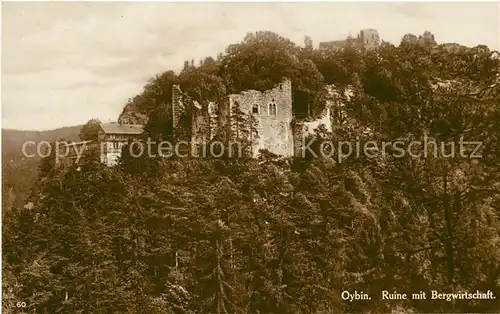 Oybin Ruine mit Bergwirtschaft Zittauer Gebirge Kat. Kurort Oybin