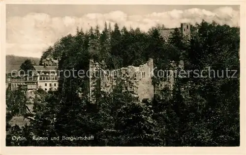 Oybin Ruinen und Bergwirtschaft Berg Oybin Zittauer Gebirge Kat. Kurort Oybin