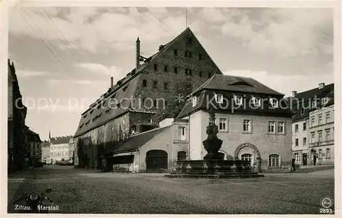 Zittau Marstall Historisches Gebaeude Brunnen Kat. Zittau