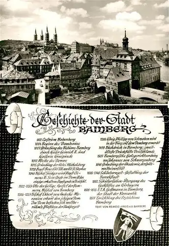 AK / Ansichtskarte Bamberg Panorama Geschichte der Stadt Kat. Bamberg