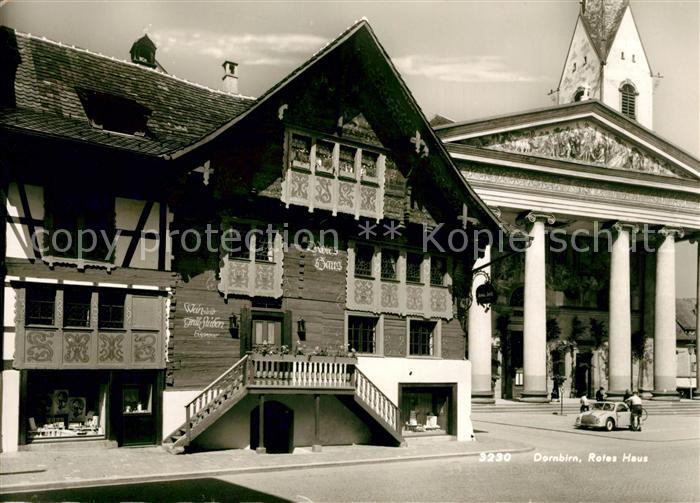 Ak Ansichtskarte Dornbirn Vorarlberg Rotes Haus Kat Dornbirn Nr