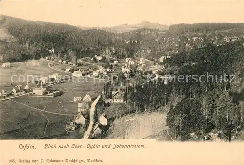 AK / Ansichtskarte Oybin Blick nach Oberoybin und Johannisstein Zittauer Gebirge Kat. Kurort Oybin