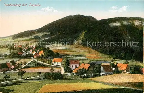 AK / Ansichtskarte Waltersdorf Zittau Ortsansicht mit Blick zur Lausche Zittauer Gebirge Kat. Grossschoenau Sachsen