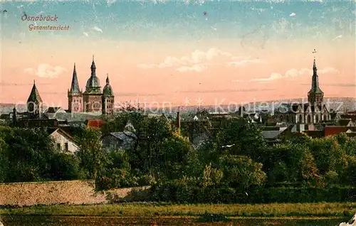 AK / Ansichtskarte Osnabrueck Stadtbild mit Dom Kirche Kat. Osnabrueck