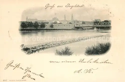 AK / Ansichtskarte Ingolstadt Donau Partie am Fluss Bruecke Deutsche Reichspost Kat. Ingolstadt