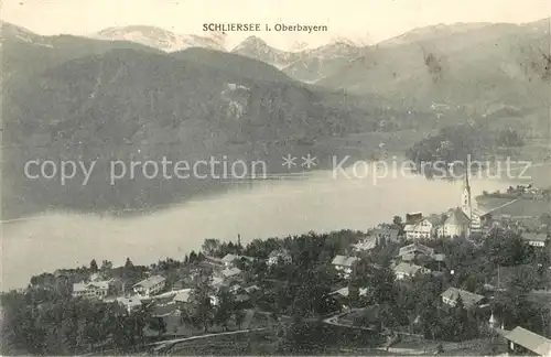 AK / Ansichtskarte Schliersee Blick ueber den See Alpenpanorama Kat. Schliersee