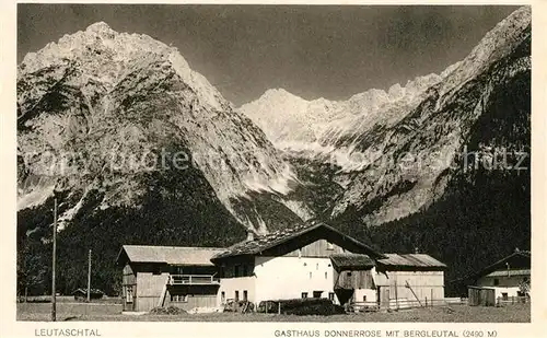 AK / Ansichtskarte Leutaschtal Gasthaus Donnerrose mit Bergleutal Alpen