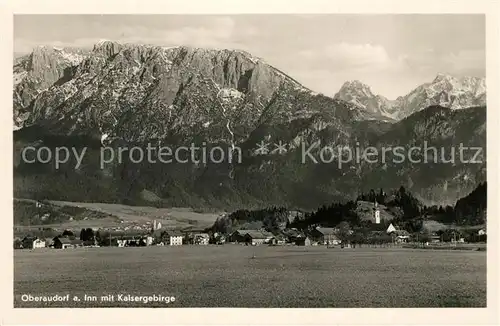 AK / Ansichtskarte Oberaudorf Gesamtansicht mit Kaisergebirge Kat. Oberaudorf