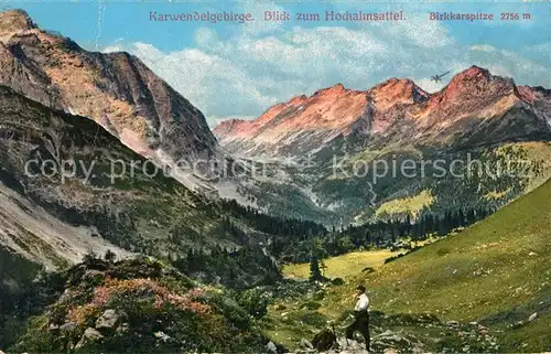 AK / Ansichtskarte Elmau Landschaftspanorama Karwendelgebirge Hochalmsattel Birkkarspitze Photochromiekarte Kat. Kruen