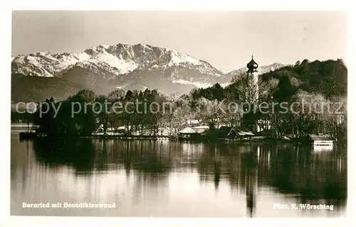 AK / Ansichtskarte Bernried Starnberger See Blick ueber den See mit Benediktenwand Bayerische Voralpen Kat. Bernried