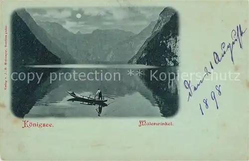 AK / Ansichtskarte Koenigsee Berchtesgaden im Mondschein Malerwinkel