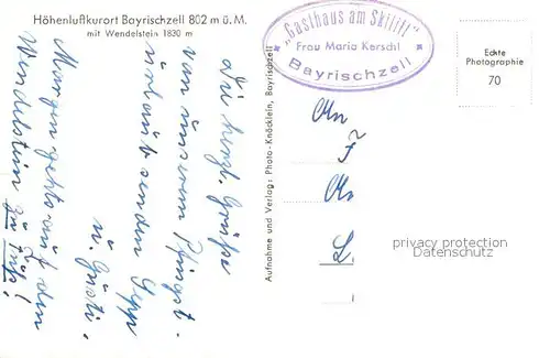 AK / Ansichtskarte Bayrischzell Talblick Hoehenluftkurort mit Wendelstein Bayerische Alpen Kat. Bayrischzell