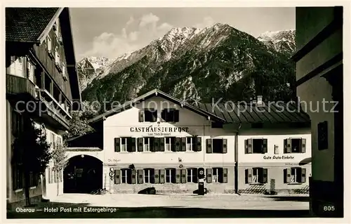 AK / Ansichtskarte Oberau Loisach Ortsmotiv mit Hotel Post Estergebirge Kat. Oberau