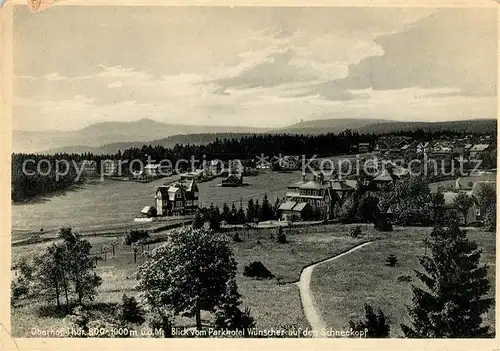 AK / Ansichtskarte Oberhof Thueringen Panorama Blick vom Parkhotel Wuenscher auf den Schneekopf Kat. Oberhof Thueringen