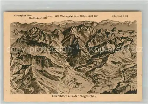 AK / Ansichtskarte Oberstdorf Alpen aus der Vogelschau Kat. Oberstdorf