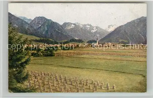 AK / Ansichtskarte Oberstdorf Gesamtansicht mit Alpenpanorama Kat. Oberstdorf