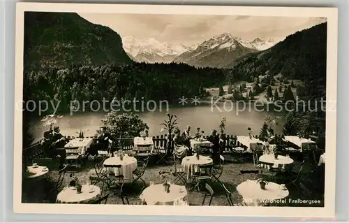 AK / Ansichtskarte Oberstdorf Waldhotel Freibergsee Terrasse Alpenpanorama Kat. Oberstdorf