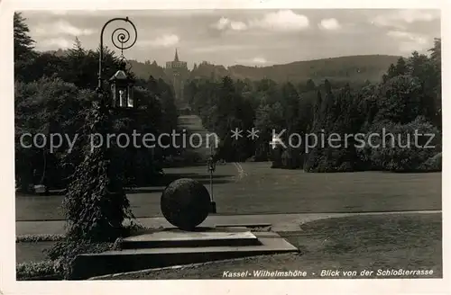 AK / Ansichtskarte Wilhelmshoehe Kassel Panorama Blick von der Schlossterrasse zum Herkules Kat. Kassel