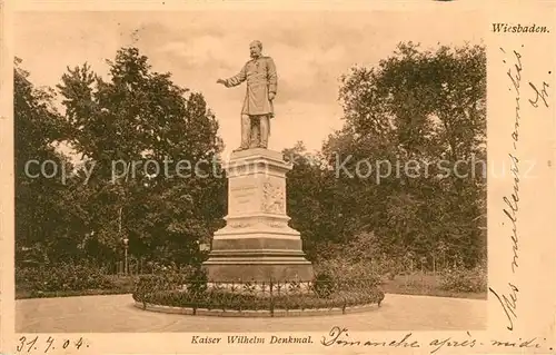 AK / Ansichtskarte Wiesbaden Kaiser Wilhelm Denkmal Statue Kat. Wiesbaden