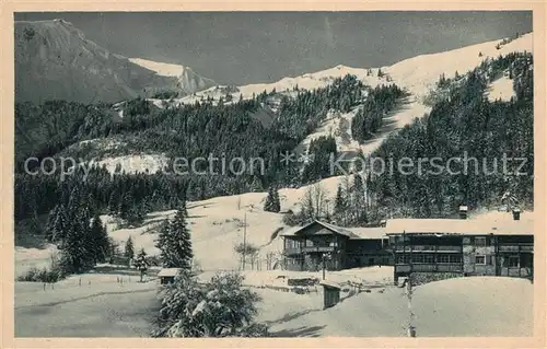 Schwand Oberstdorf Bergdorf Winterlandschaft Allgaeuer Alpen Kat. Oberstdorf