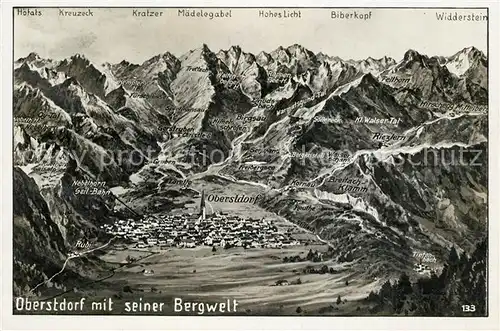 Oberstdorf mit seiner Bergwelt aus der Vogelperspektive Kat. Oberstdorf