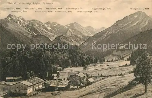 Schwand Oberstdorf Bergdorf Landschaftspanorama Allgaeuer Alpen Kat. Oberstdorf