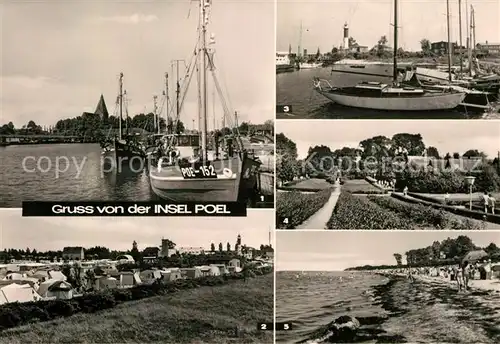 AK / Ansichtskarte Insel Poel Kirchdorf Hafen Timmendorf Zeltplatz Segelboot Hafen Schwarzer Busch Kat. Insel Poel