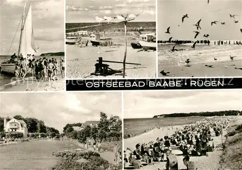 AK / Ansichtskarte Baabe Ostseebad Ruegen Fischerhafen Strand Kat. Baabe