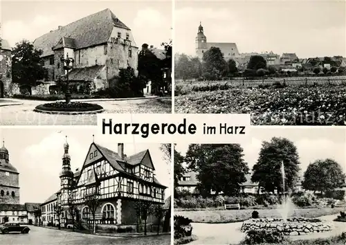 AK / Ansichtskarte Harzgerode Panorama Kurpark Rathaus  Kat. Harzgerode