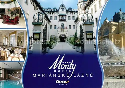 AK / Ansichtskarte Marianske Lazne Monty Hotel Foyer Gastraum Hallenbad Kat. Marienbad
