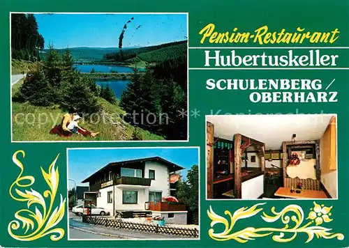 AK / Ansichtskarte Schulenberg Oberharz Pension Restaurant Hubertuskeller Okertalsperre Gaststube Kat. Schulenberg im Oberharz