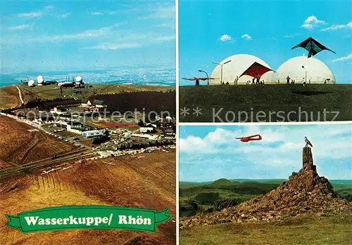 AK / Ansichtskarte Wasserkuppe Rhoen Fliegeraufnahme Drachenflieger Fliegerdenkmal Kat. Poppenhausen (Wasserkuppe)