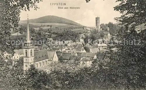 AK / Ansichtskarte Eppstein Taunus Blick vom Malerplatz Kirche Burg Turm Kat. Eppstein