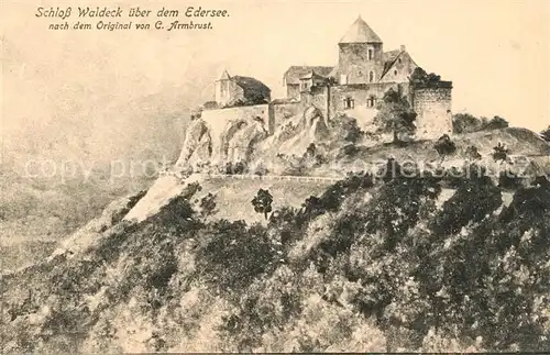 AK / Ansichtskarte Waldeck Edersee Schloss nach Original von C. Armbrust Kuenstlerkarte