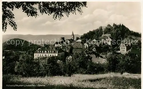 AK / Ansichtskarte Lindenfels Odenwald Panorama mit Burgruine Kat. Lindenfels