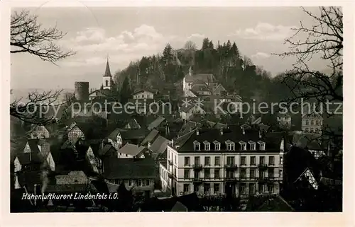 AK / Ansichtskarte Lindenfels Odenwald Hotel Odenwald Altstadt mit Burgruine Kat. Lindenfels