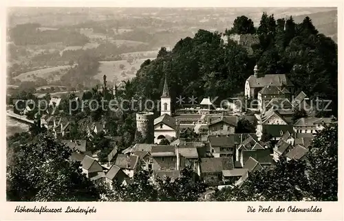 AK / Ansichtskarte Lindenfels Odenwald Altstadt mit Burgruine Hoehenluftkurort Perle des Odenwaldes Kat. Lindenfels