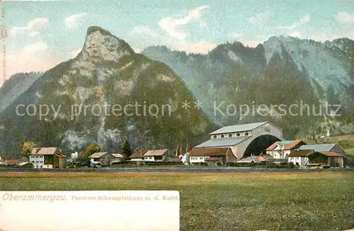 AK / Ansichtskarte Oberammergau Passionsspielhaus mit Kofel Ammergauer Alpen Kat. Oberammergau