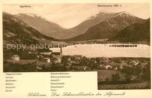 AK / Ansichtskarte Schliersee Das Schmuckkaestlein der Alpenwelt Kat. Schliersee