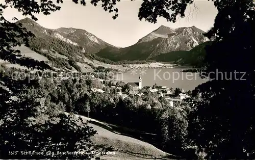 AK / Ansichtskarte Schliersee Landschaftspanorama gegen Brecherspitze und Jaegerkamp Kat. Schliersee